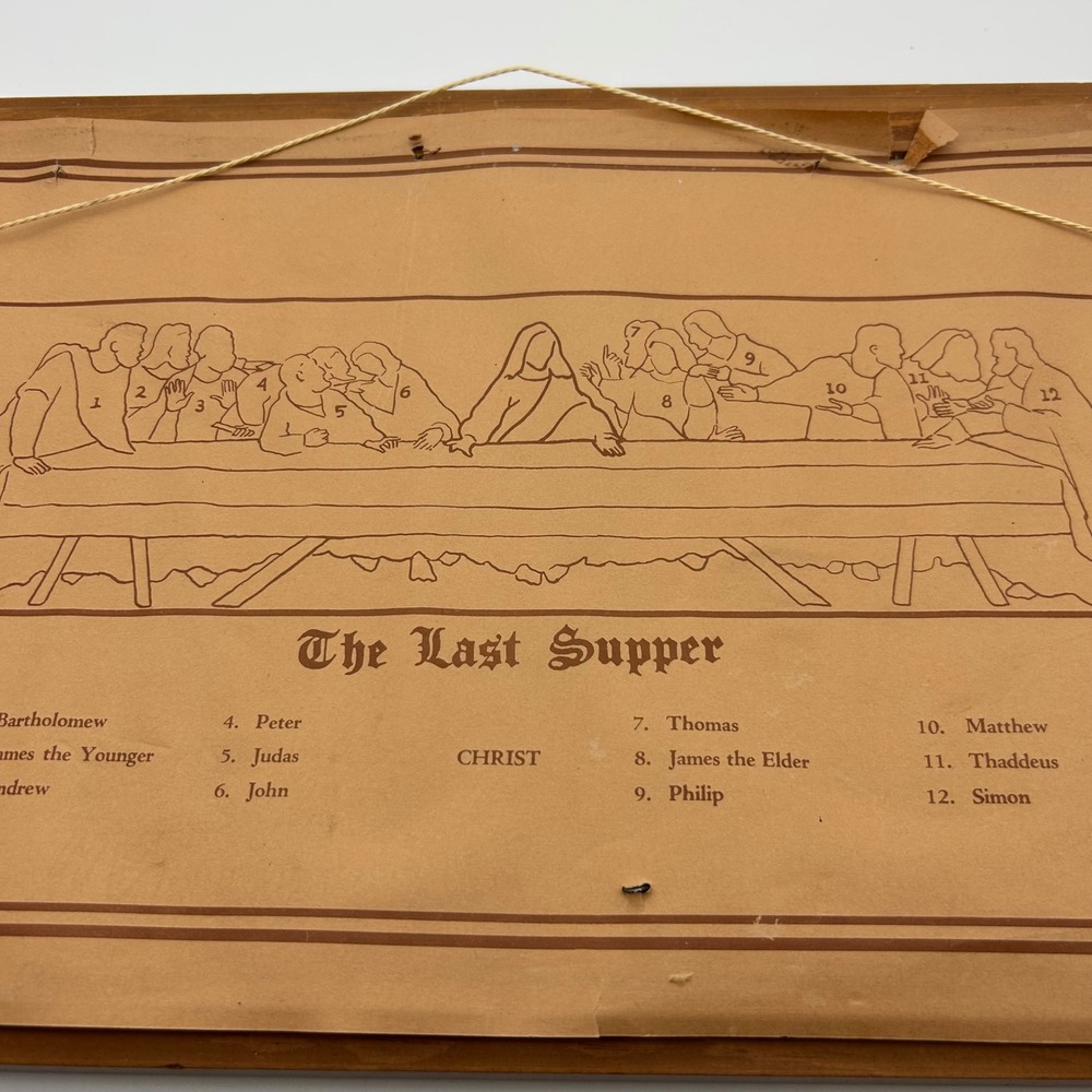 Vintage Copper Relief The‎ Last Supper 3D Metal Wall Art Plaque Framed Religious - Picture 11 of 15